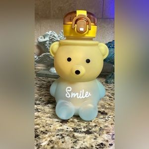 Brand new bear water bottle with strap and Stickers